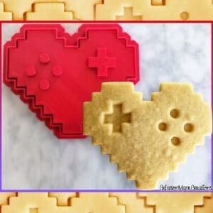 Gamer Pixel Heart Cookie Cutter